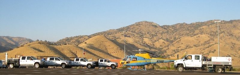 Sierra Hydrographics field trucks and helicopter